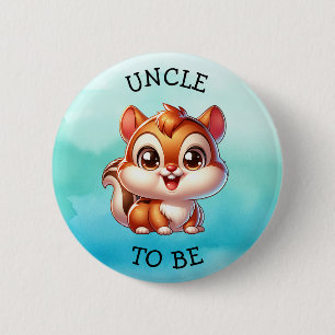 Uncle To Be   Woodland Creatures Baby Shower But 6 Cm Round Badge