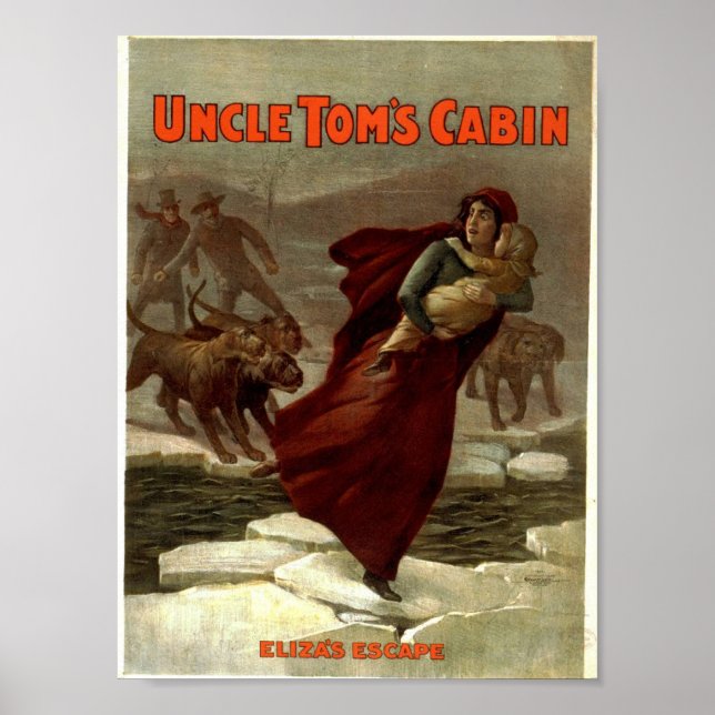 Uncle Tom's Cabin, 'Eliza's Escape' Vintage Theate Poster (Front)