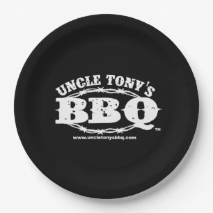Uncle Tony's BBQ Paper Plates with Logo