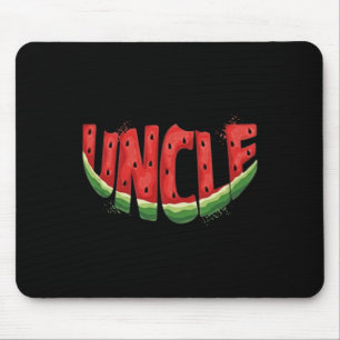 Uncle Watermelon Typography - Funny Summer Fruit Mouse Pad