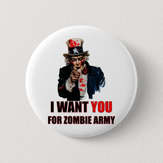 Uncle Zombie 6 Cm Round Badge (Front)