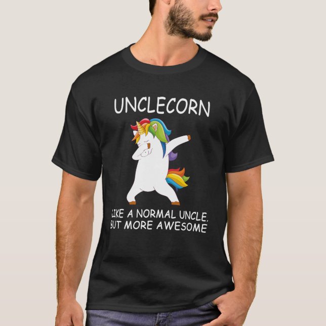 unclecorn, funny gift for uncle dabbing unicorn T-Shirt (Front)
