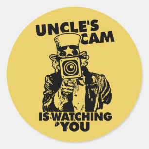 Uncle's Cam is Watching You Classic Round Sticker