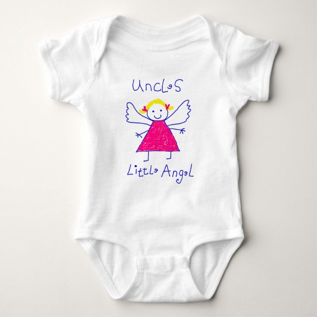 Uncle's Little Angel Baby Bodysuit (Front)
