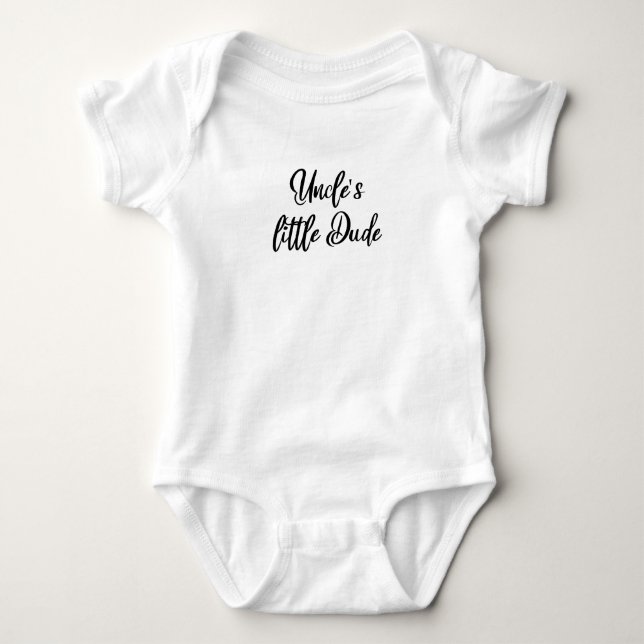 Uncle's Little Dude  Hipster Baby, Cute Baby Boy Bodysuit (Front)