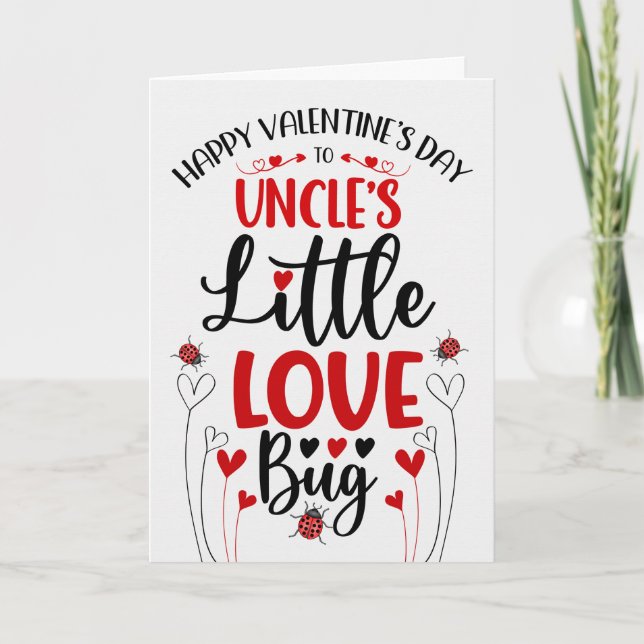 Uncle's Little Love Bug Valentine Holiday Card (Front)