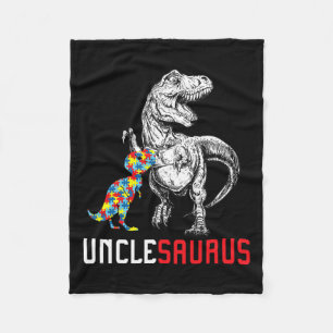 Unclesaurus Autism Awareness Uncle Saurus Family G Fleece Blanket