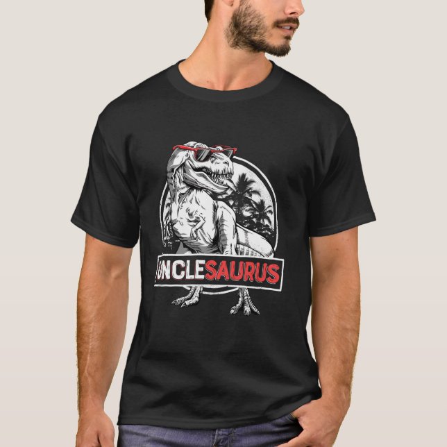 Unclesaurus T rex Dinosaur Men Uncle Saurus Family T-Shirt (Front)