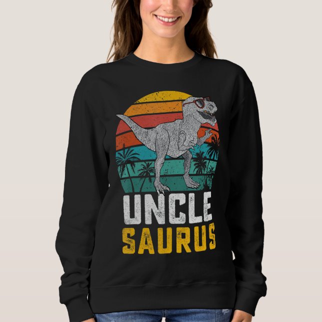 Unclesaurus T Rex Dinosaur Uncle Saurus Family Mat Sweatshirt (Front)
