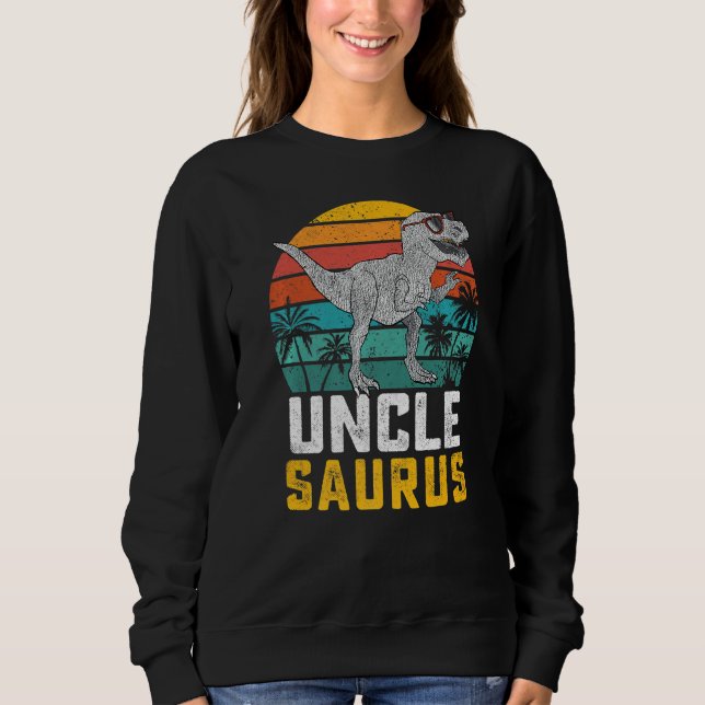 Unclesaurus T Rex Dinosaur Uncle Saurus Family Mat Sweatshirt (Front)