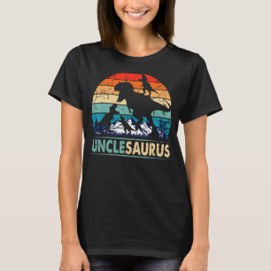 Unclesaurus T Rex Uncle Dinosaur 3 Kids Funny Fath T-Shirt