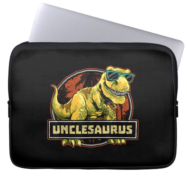 Unclesaurus T rex Uncle Saurus Dinosaur Laptop Sleeve (Front)