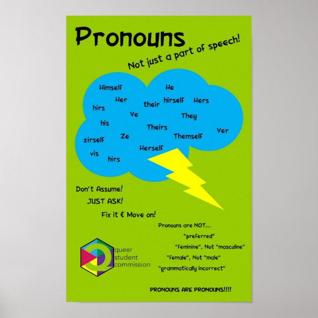 Unclouding Pronoun Poster (Front)