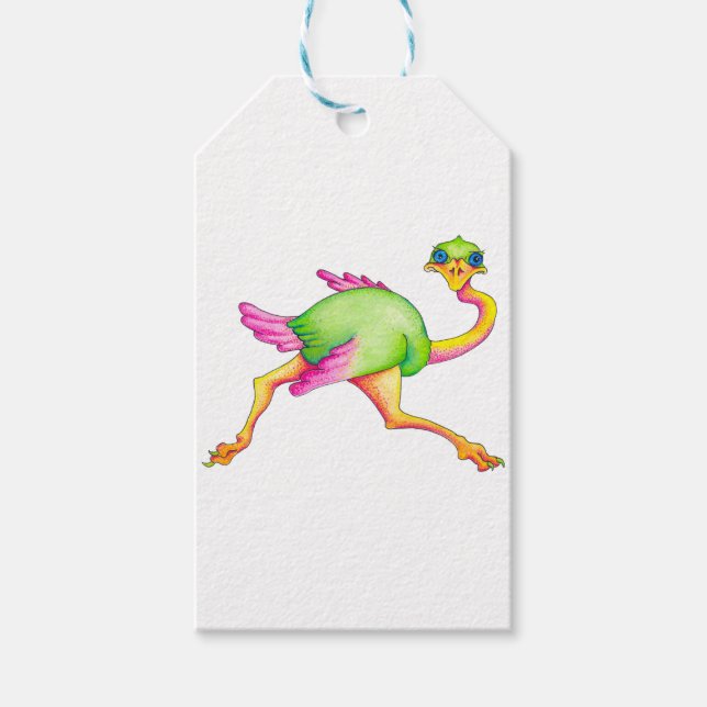 Uncommon Ostrich Gift Tags (Front)
