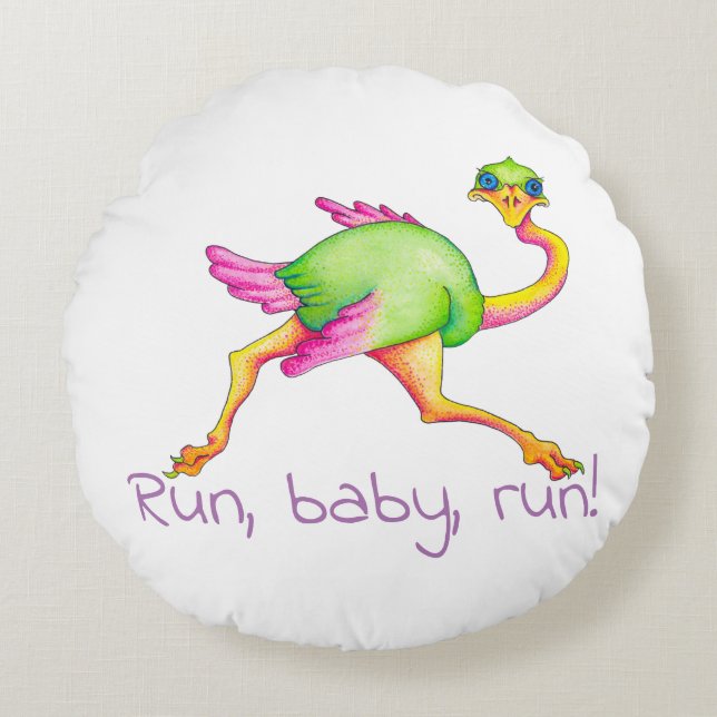 Uncommon Ostrich Round Cushion (Front)