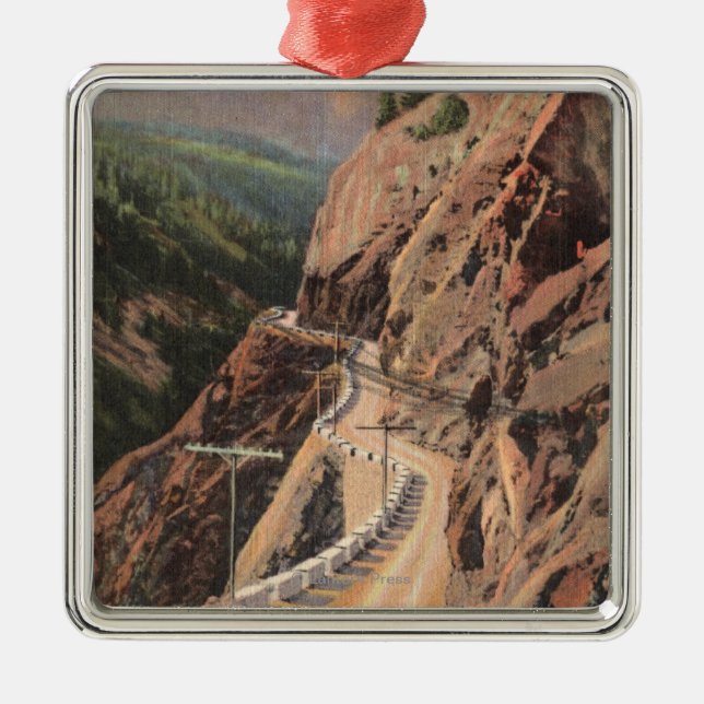 Uncompahgre Gorge and Million Dollard Highway Metal Tree Decoration (Front)