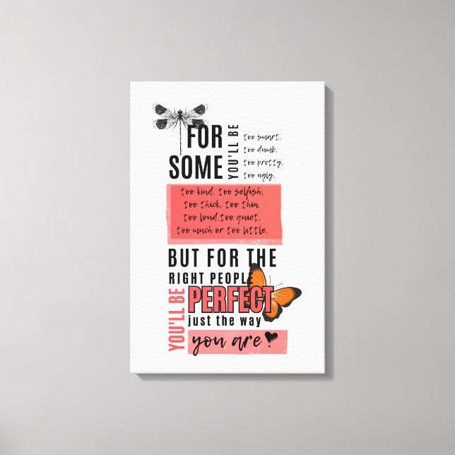 Unconditional love & acceptance friendship quote  canvas print (Front)