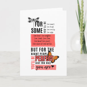 Unconditional love & acceptance friendship quote card