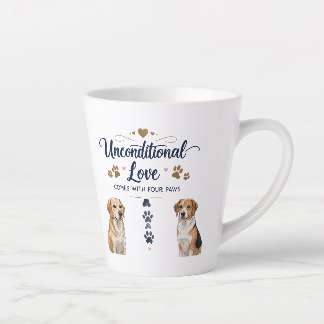 Unconditional Love Comes with Four Paws – Small  Latte Mug (Right)