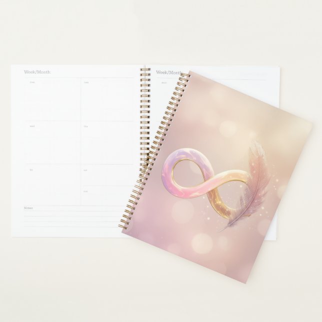 unconditional love & feather symbol planner (Display)