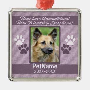 Unconditional Love Pet Sympathy Custom Metal Tree Decoration