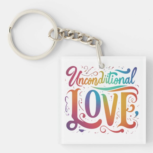Unconditional Love Square Keychain  (Front)