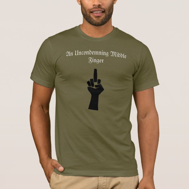 Uncondmening Middle Finger T with Adorno Quote T-Shirt (Front)