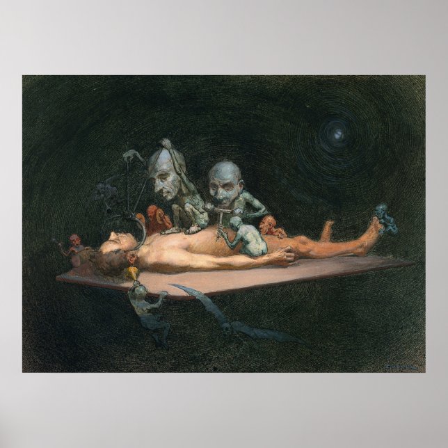 Unconscious Man Chloroform Seeing Demons Poster (Front)