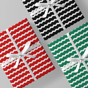 Unconventional Chic Black, Red & Green Christmas Wrapping Paper Sheet