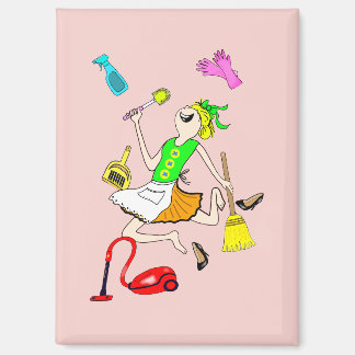 Unconventional cleaning lady. magnet
