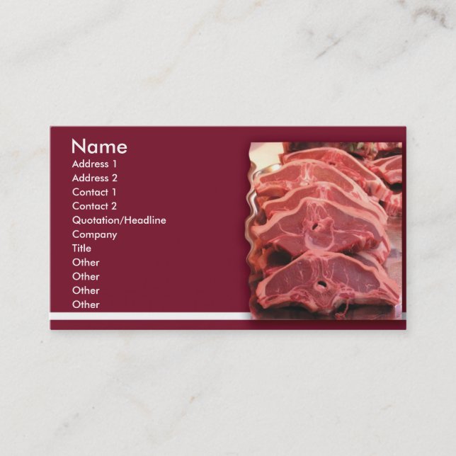 Uncooked Meat Business Card (Front)