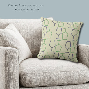 Uncork & Relax   Virginia Wine Lover Yellow Cushion