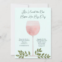 Uncork the Rosé Wine Watercolor Bachelorette Party