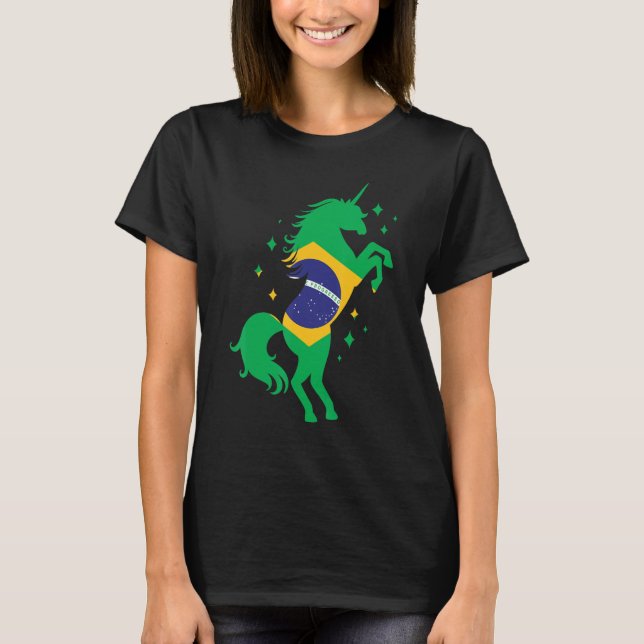 Uncorn Brazil Flag 1 T-Shirt (Front)