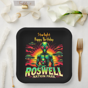 Uncover Alien Mysteries in Roswell! Paper Plate