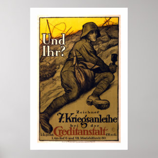 Und Ihr? - 7th War Loan (white) Poster