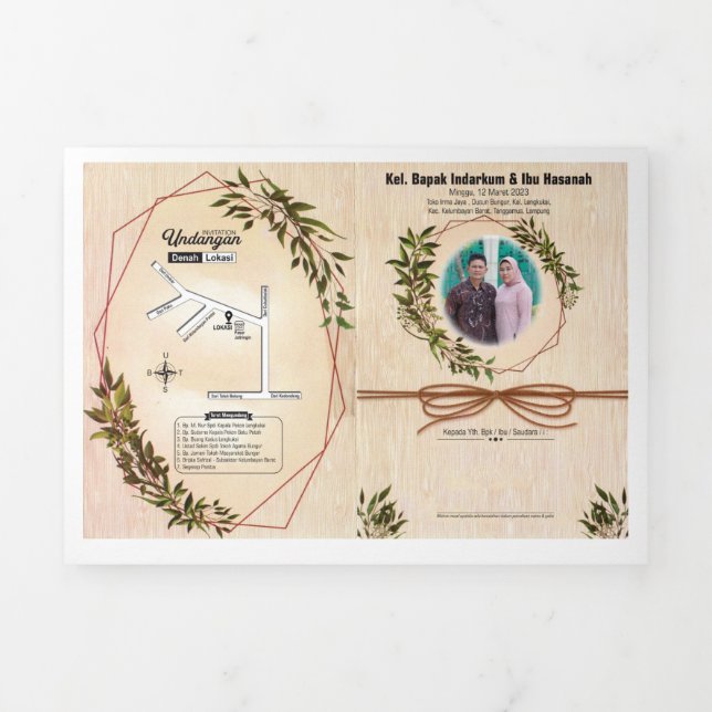 undangan simpel dan keren Tri-Fold invitation (Cover)