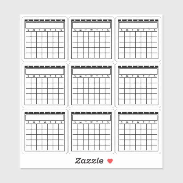 Undated Blank Calendars Planner (Sheet)