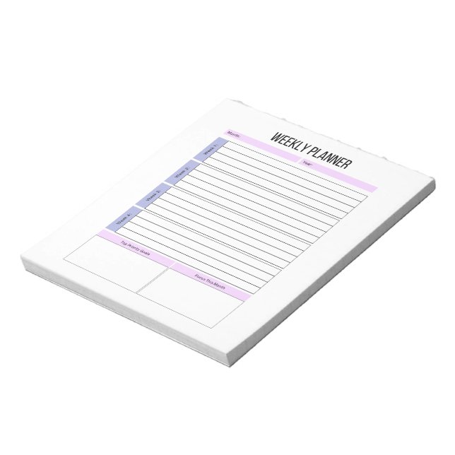 Undated Weekly To Do List Notepad (Rotated)