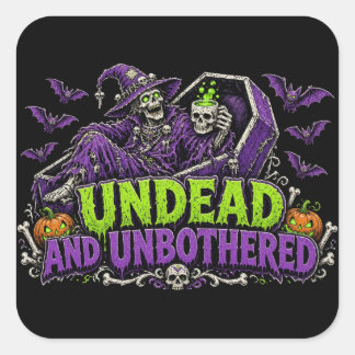 Undead and Unbothered Skeleton Wizard Sticker