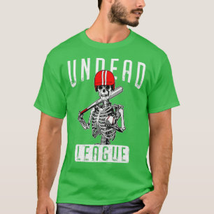 Undead Baseball League Player Halloween Zombie Ske T-Shirt