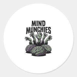 Undead Brain Feast Vintage Zombie Hands Horror Shi Classic Round Sticker
