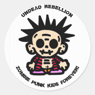 'UNDEAD REBELLION'  CLASSIC ROUND STICKER