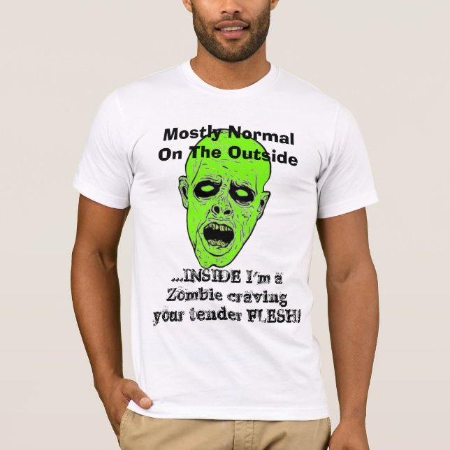 Undead Zombie Head - funny sayings - Craving Flesh T-Shirt (Front)