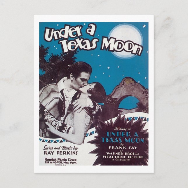 Under A Texas Moon Songbook Cover Postcard (Front)