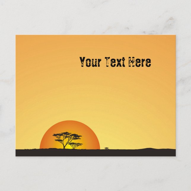 Under African skies: Africa Sunset Postcard (Front)