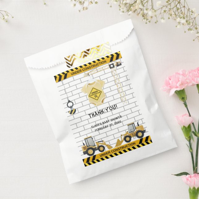 Under Construction Baby Clothes Baby Shower Favour Bags (Sealed)