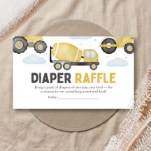Under Construction Baby Shower Diaper Raffle