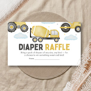 Under Construction Baby Shower Diaper Raffle Enclosure Card