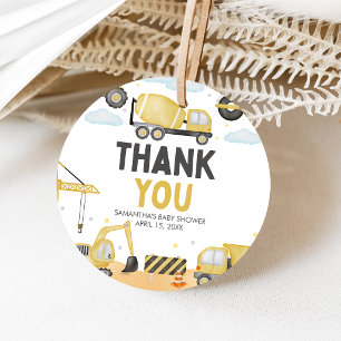 Under Construction Baby Shower Favour Tags